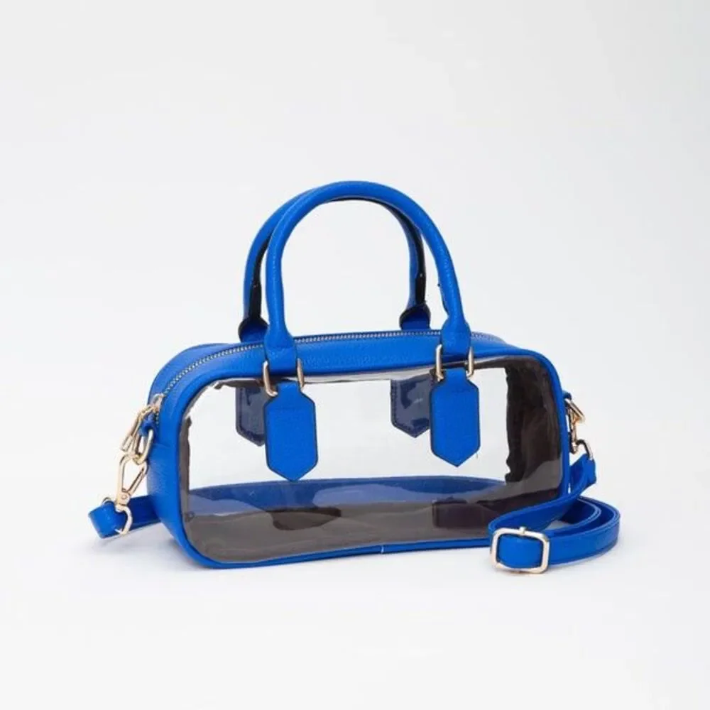 Womens Bag WHITE Transparent Crossbody Adjustable Strap Stadium Approved Concert